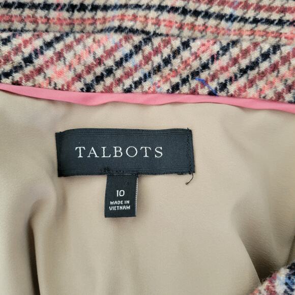 Talbots Recycled Wool Skirt Pink Plaid A-Line Fall Winter Women 10 - Picture 10 of 12